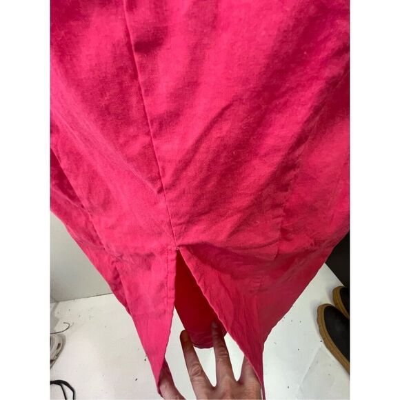 Anthropologie NWOT Pink Column One Shoulder Linen Dress Size XXS - Picture 5 of 12